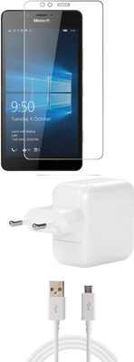 FELICITY Screen Protector Accessory Combo for Nokia Microsoft Lumia 550(Transparent)