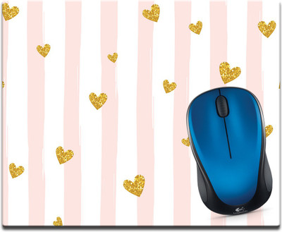 

Maison N Mode Golden heart Printed Mouse Pad Mousepad(Multicolour)