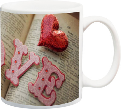 

ME&YOU Gift for Husband/Wife/Boyfriend/Girlfriend/Couple On Valentine's Day Love pink HD Printed Ceramic Mug(325 ml), Multicolor