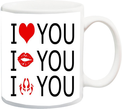 

ME&YOU Gift for Husband/Wife/Boyfriend/Girlfriend/Couple On Valentine's Day I Love You Kiss You Special Red Lips HD Printed Ceramic Mug(325 ml), Multicolor