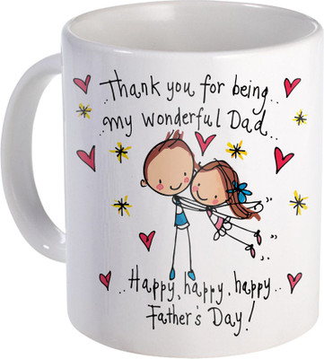 

SKY TRENDS Gift For Fathers Day In Coffee His Anniversary/Birthday Present JSD-035 Ceramic Mug(350 ml), Multicolor