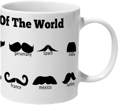 

Mooch Wale Moustaches Of The World Ceramic Mug(325 ml), Multicolor