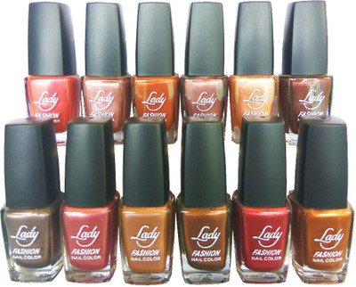 

Lady Fashion Insta Dry Pure Colour Nail polish(Set Of 12 Nail Polish)03 Multicolor,(Pack of 12)