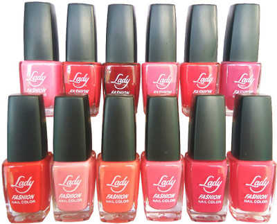 

Lady Fashion Insta Dry Pure Colour Nail polish(Set Of 12 Nail Polish)01 Multicolor,(Pack of 12)