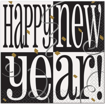 

Funcart Funcart Happy New Year Beverage Napkin Multicolor Napkins(16 Sheets)