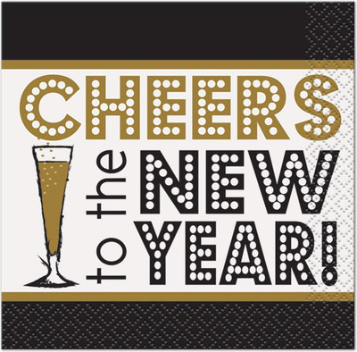Funcart Funcart Cheers New Year Beverage Napkin Multicolor Napkins(16 Sheets)