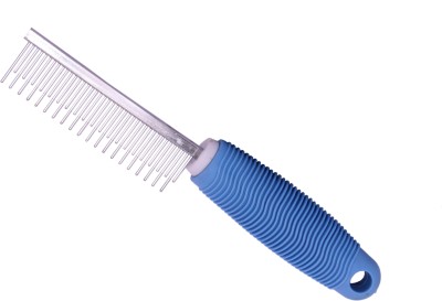 

SRI Pet Hair Comb Stainless Steel Pin Dog Grooming Brush With Soft Grip Handle- Blue Rakes for Dog