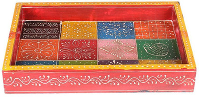 

Apkamart Handicraft Wooden Serving Tray - Decorative Tray for Table Decoration, Dining and Serving and Gifts Tray