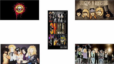 

Original Quotes Decorative Guns N' Roses MUSIC BAND Posters ( Pack of 5) Paper Print(26 inch X 14 inch, Rolled)