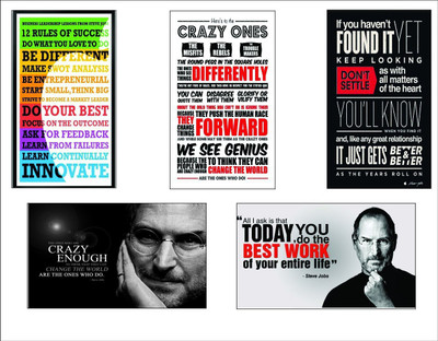 

Original Quotes Decorative Steve Jobs Posters (Pack of 5) Paper Print(26 inch X 14 inch, Rolled)