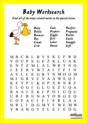 

Funcart Funcart Baby shower word search puzzle (pack of 24 cards plus 1 answer sheet)(25 Pieces)