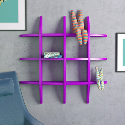 

BM Wood Furniture Wooden Wall Shelf(Number of Shelves - 12, Purple)