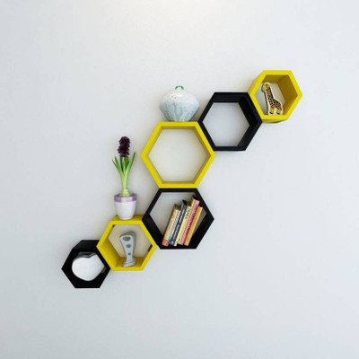 SG Wooden Wall Shelf(Number of Shelves - 6, Multicolor)