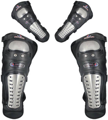 

Auto Hub Knee Guard, Elbow Guard Free Black, Silver(Pack of 4)