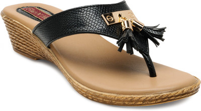 

Flat n Heels Women Black Wedges