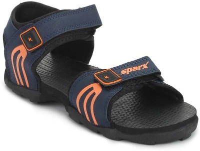 Sparx SS 702 Men Sandals(Navy, Blue, Orange , 10)