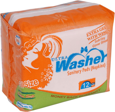 

Washer Ultra XL With Wings Gel Technology Sanitary Pad(Pack of 12)