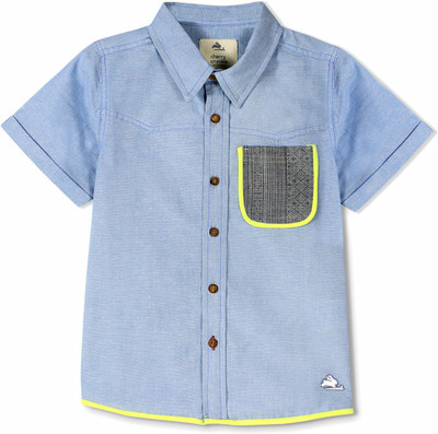 

Cherry Crumble California Boys Solid Casual Blue Shirt, Blue grey