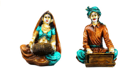 

Global Voice rajasthani marawadi Decorative Showpiece - 15 cm(Polyresin, Multicolor)