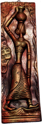 

Rasoh wall hang girl-1 Decorative Showpiece - 31 cm(Terracotta, Multicolor)