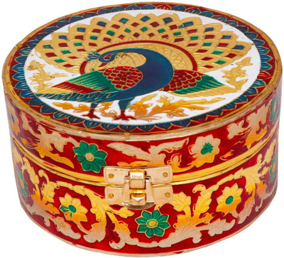 

Halowishes Peacock Meenakari Work Jewellery Box Stores Jewellery Vanity Box(Multicolor)
