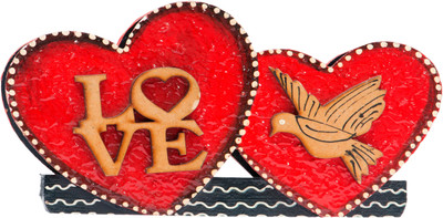 

CREATIVE HANDICRAFTS Decorative Showpiece - 9 cm(Wooden, Red)