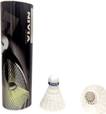 

Nivia Shuttlecock Nylon Shuttle - White, Yellow(Medium, 77, Pack of 6)