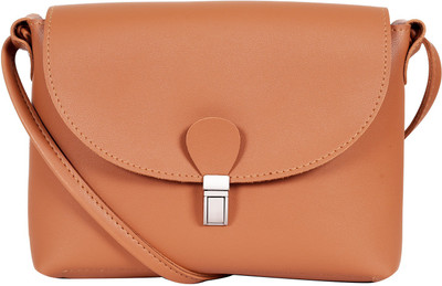 

Lino Perros Women Casual Tan Leatherette Sling Bag