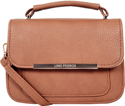 

Lino Perros Women Casual Tan Leatherette Sling Bag