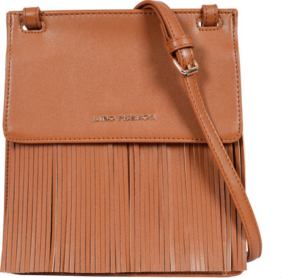 Lino Perros Women Casual Tan Leatherette Sling Bag