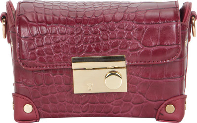 

Enux Girls Casual Red Leatherette Sling Bag