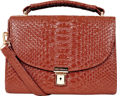 

Lino Perros Women Casual Brown Leatherette Sling Bag