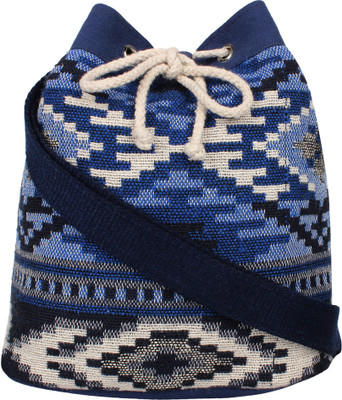 

Anekaant Women Casual Blue Cotton Sling Bag