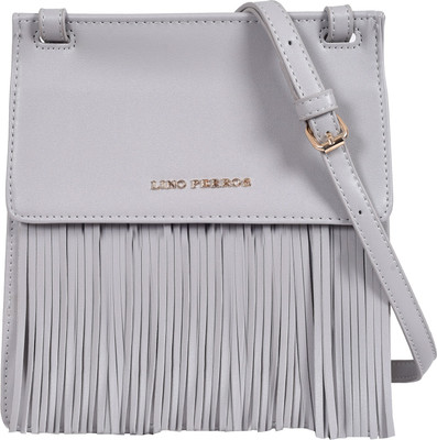 Lino Perros Women Casual Grey Leatherette Sling Bag