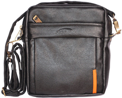 

Goodwin Men & Women Formal Black Leatherette Sling Bag