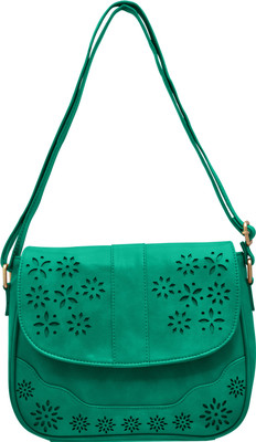 

tap fashion Women Casual Green PU Sling Bag
