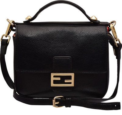 

tap fashion Women Formal Black PU Sling Bag