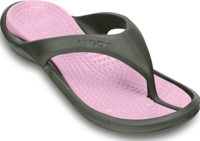 Crocs Flip Flops, Charcoal::cotton candy