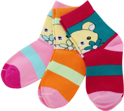 

Neska Moda Boys & Girls Striped Ankle Length(Pack of 3, Orange;pink;red