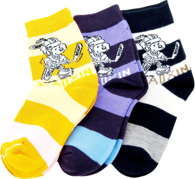 

Neska Moda Boys & Girls Striped Ankle Length(Pack of 3, Black;purple;yellow