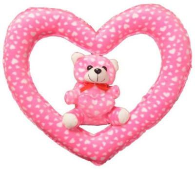 

Pari Multicolor Soft Heart Teddy - 35 cm(Pink, White)