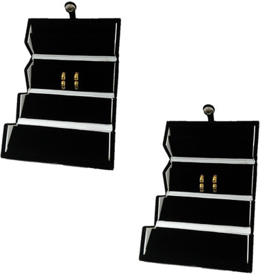 

Addyz Pack of 2 Earring Box Makeup Vanity Box(Black)