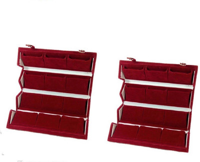 

Addyz Pack Of 2 Medium Earring Box Makeup Vanity Box(Maroon)