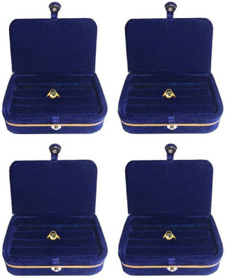 

Addyz Pack of 4 Pisces Ring Box Jewellery Vanity Box(Navy Blue)