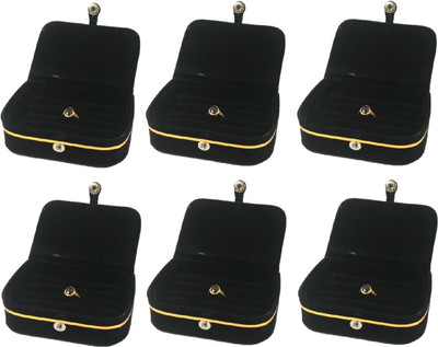 

Addyz Pack of 6 Pisces Ring Box Jewellery Vanity Box(Black)