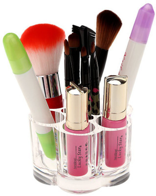 

Kaanchi House 6 Section\Compartments Cosmetic Organizer Makeup, Jewellery, Multi Purpose Vanity Box(Transparent)