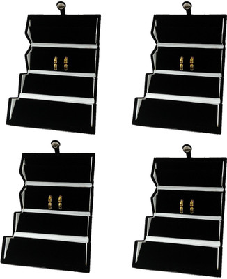 

Addyz Pack of 4 Earring Box Makeup Vanity Box(Black)