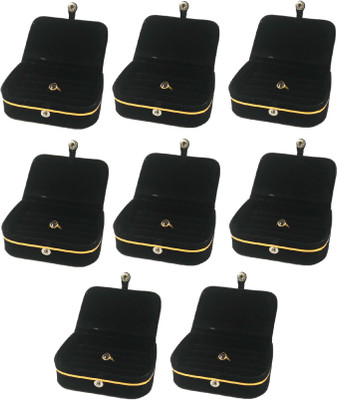 

Addyz Pack of 8 Pisces Ring Box Jewellery Vanity Box(Black)