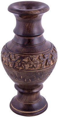 

Desi Karigar Wooden Vase(11.9 inch, Brown)