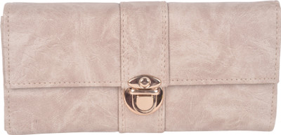 Kleio Women Casual, Formal Beige Fabric Wallet(3 Card Slots), Cream